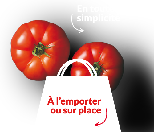 En toute simplicité, nos plats à consumer sur place ou à l'emporter En toute simplicité, nos plats à consumer sur place ou à l'emporter